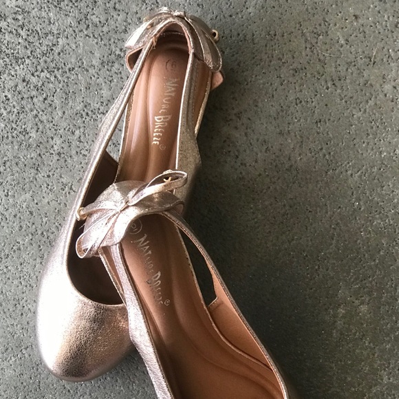 Nature Breeze Rose Gold Open Side Ballerina Flat - Picture 5 of 7